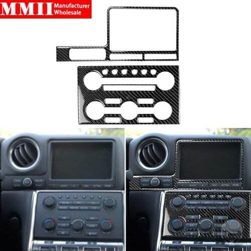 For Nissan GTR R35 2008-2016 Radio Climate Control Console Sticker Navigation Display Surround Cover Carbon Fiber Accessories