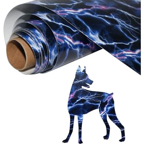 4 Colors Glitter Lightning Pattern Iron on Vinyl Easy to Weed Heat Transfer Vinyl for T-Shirts