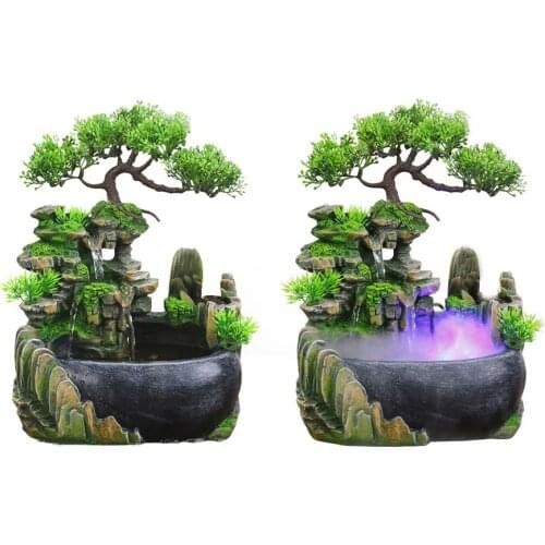 Feng Shui Business Office Table Wealth Office Table Ornaments Office Floating Waterfall Fountain With Mist Founction