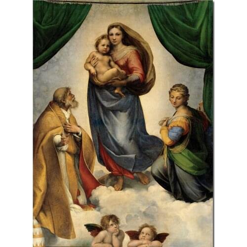 Portrait art abstract The Sistine Madonna by Raphael sanzio High quality Handmade