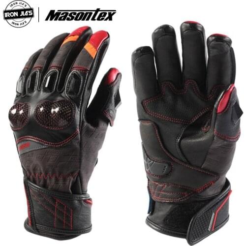 Masontex Leather Motorcycle Gloves Touch Screen Discoloration Warm Waterproof Windproof Motocross Off-Road Motorbike Moto Gloves