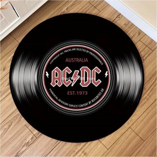 Retro Round Carpet Music Vinyl Record Design Living Room Non-slip Chair Cartoon Carpet 3d Home Decor Tapis Salon Rugs Mats Cover