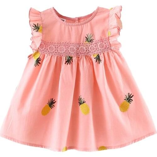 ZWF135 Summer Girl Dress Ruffles Children Dress Pink Color Kids Dresses for Girls Fashion Girls Clothing