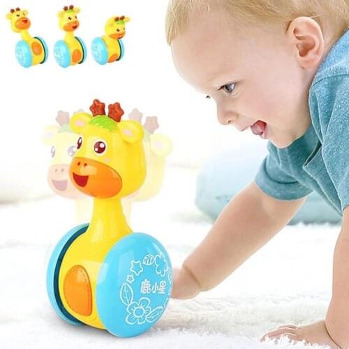 Baby Rattles Mobiles Giraffe Tumbler Toddler Toys for Children Kids Handle Educational Musical Dolls Bed Bells Stroller Cartoon