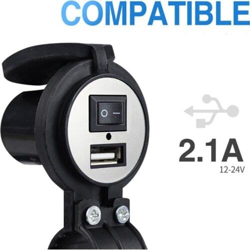 Motorcycle Universal USB With Switch 2.1A Fast Charger Car Waterproof Mobile Phone Charger Outdoor Cycling Equipment Parts