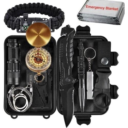Outdoor Survival Kit Set,Camping Hiking Tactical Gear Emergency SOS First Aid Supplies Outdoor Travel Camping Survival Edc Kit