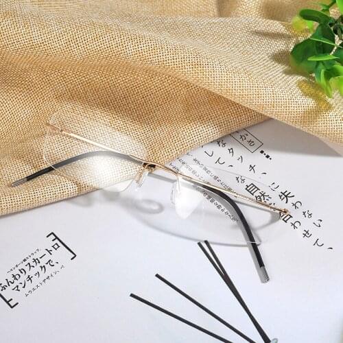 Titanium Alloy Rimless Glasses FrameWomen Myopia Optical Frame Screwless Eyewear Men Ultralight Prescription Square Eyeglasses