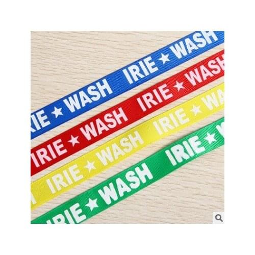 2cm Polyester Printed English Alphabet Ribbing Ribbon Clothing Accessories 10Yards/pack