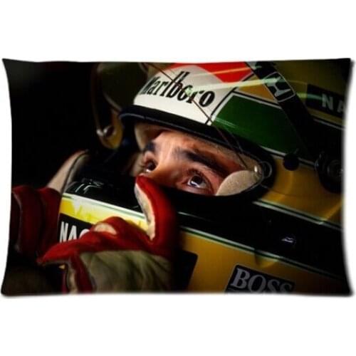 Custom Ayrton Sena Soft Fashion Style Cotton Linen Decorative Suitbale Single Pillow Case Size 40x60cm(Twin Sides) U06-12
