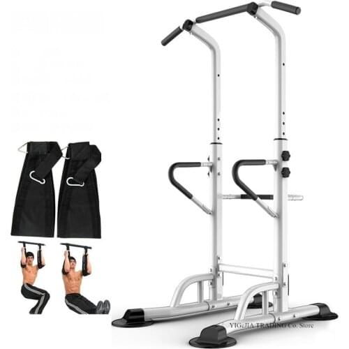 Adjustable Height Pull Up & Dip Station, Multi-Functional Home Strength Training Fitness Workout Station