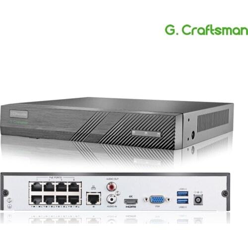 4k 8ch POE NVR Register H.265 Onvif Network Video Recorder 1 HDD 24/7 Recording IP Camera Onvif P2P System Guard Viewer Mac