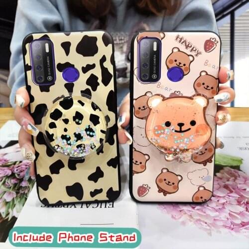 Silicone Cute Phone Case For Tecno LC7/LC8/Pouvoir4/4Pro/Spark Power2 Back Cover For Woman glisten