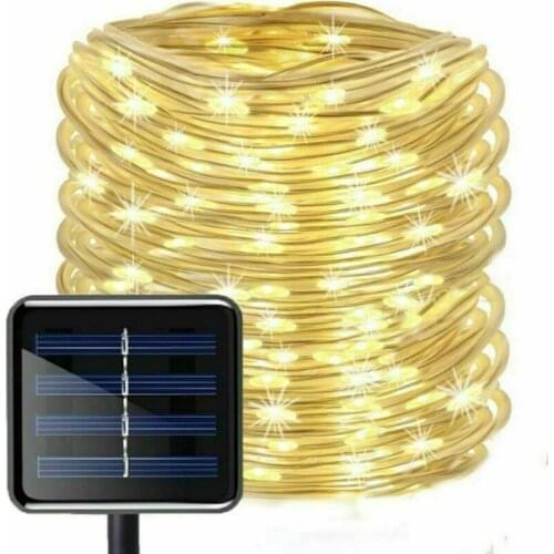 100 LED Solar Powered Light Strip String Waterproof Christmas Fairy Lamp 12 Meter PVC Hard Tube Outdoor Lighting