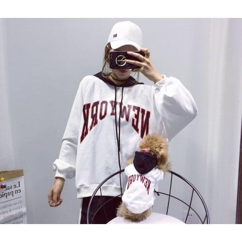 French Bulldog Hoodie Fashion Parent Child Dog Clothes for Small Medium Dogs Cute Letter Pug Costume Autumn Pets Clothing