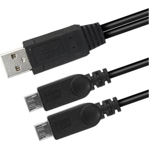 USB 2.0 A Male to 2 Dual Micro USB Male Y Splitter Data Charge Adapter Cable for Car Mobil Phone 5pcs/lot