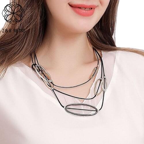 Vintage Big Alloy Circles Neck Chokers Suspension Pendants Chains Necklace 2021 Fashion Jewelry for Women Unusual Goth Things