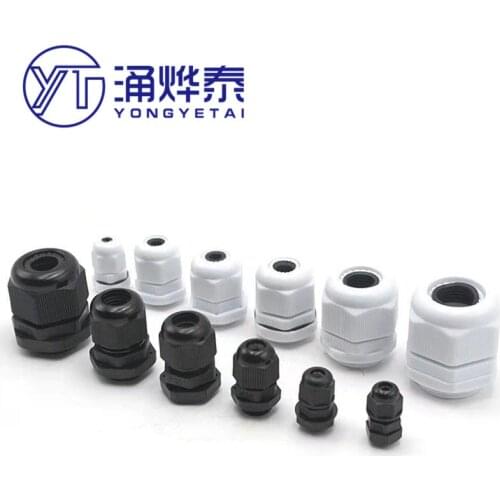 YYT 5PCS/10PCS Waterproof Glen head nylon plastic cable waterproof connector PG7/PG9/PG11/PG13.5/PG16 black/white