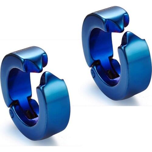 Oulai777 blue Gypsophila Ear Clip for Women Stainless Steel Fashion Earring Jewelry Small Matte black Earring Gifts for Woman