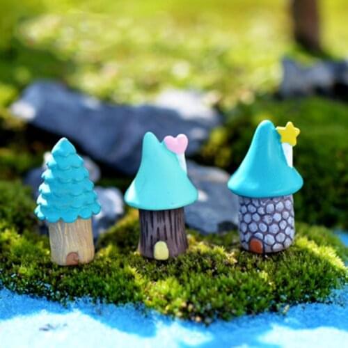 ZOCDOU 2 Pieces Fairy Tales Fairy Elf Tree House Forest Model Small Statue Figurine Crafts Figure Ornament Miniatures Home Decor