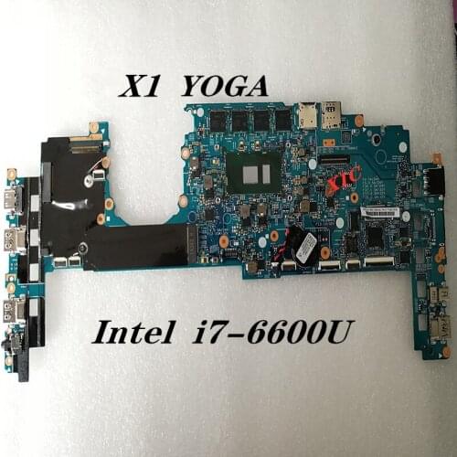 01AX809 For LENOVO Thinkpad X1 YOGA I7-6600U 16GB Notebook Mainboard 14282-2M 448.04P16.002M SR2F1 DDR4 Laptop motherboard