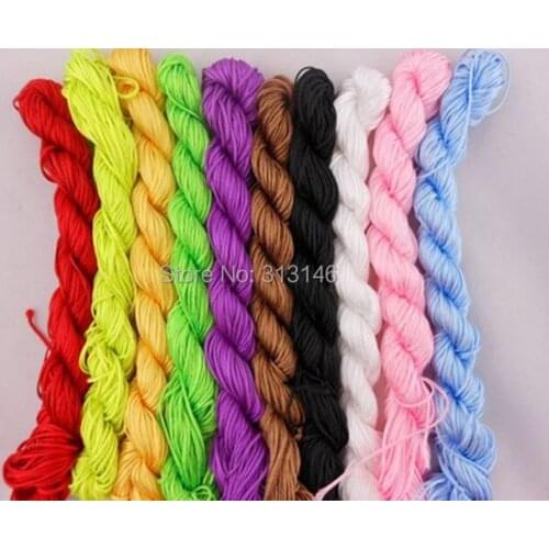 10 Bundles Mixed 1mm Macrame Rattail Jewelry Beading Bracelet Making Accessories Beading Nylon Cord Chinese Knot Ropes String