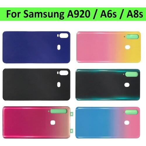 10pcs/lot Battery Back Cover Glass Rear Door Replacement Housing With Adhesive For Samsung Galaxy A6S A9 2018 A920