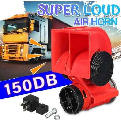 12V 150DB Auto Twin Dual Tone Compact Air Horns Kit Car Truck Lorry SUV RV Train Caravan Boat Twin Tone Super Loud
