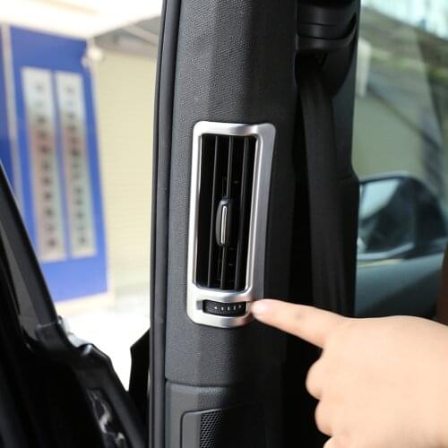 2pcs Chrome ABS B-pillar Air Outlet Decorative frame Trim fit for Audi Q7 2014-2017 Models Interior Modification Accessories