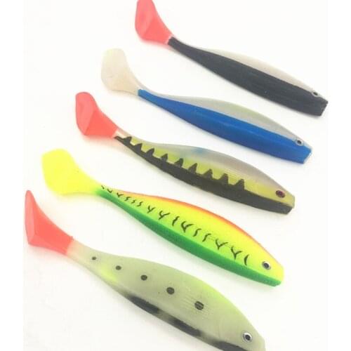 5*16cm/27gSoft Bait Fishing Lure TShad Luminous Silicone Bait T Tail CrankHook Jig Japan Fly Fishing Bass Swimbait Pasca Fishing