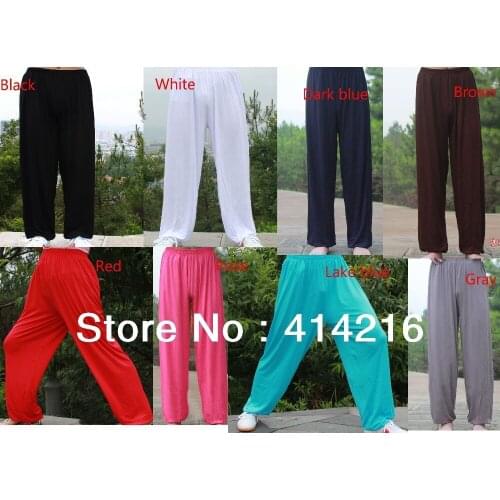 8colors unisex Tai Chi martial arts Shaolin wing chun kung fu Pure cotton breathable pants running exercise Bloomers sweatpants