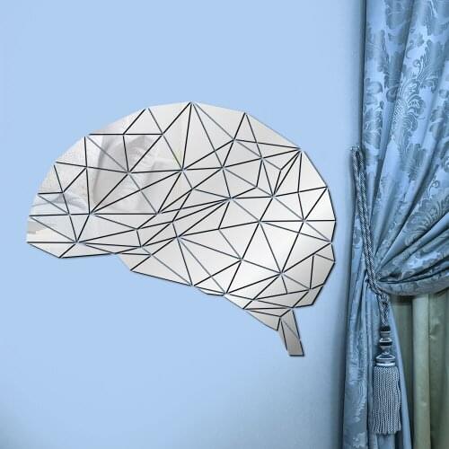 Brain Mind Acrylic Mirror Wall Stickers Neuroscience Wall Art Brain Anatomy 3D Decal Medical Office Decor Psychologist Gift idea