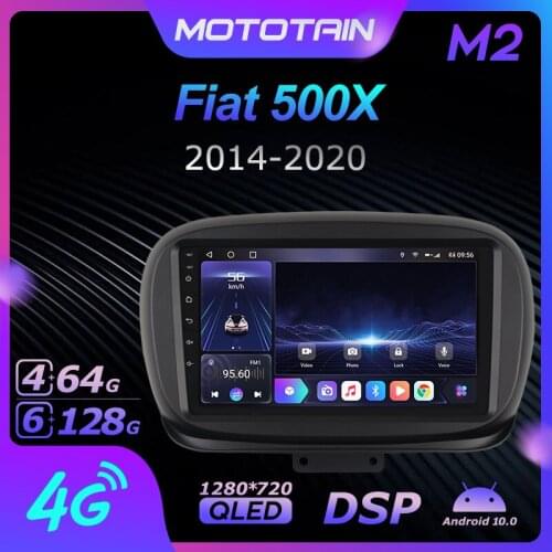 1280*720 Android 10.0 Mototain Car Multimedia Auto Radio for Fiat 500X 2014 - 2020 4G LTE Audio GPS Player 8 Core SPDIF