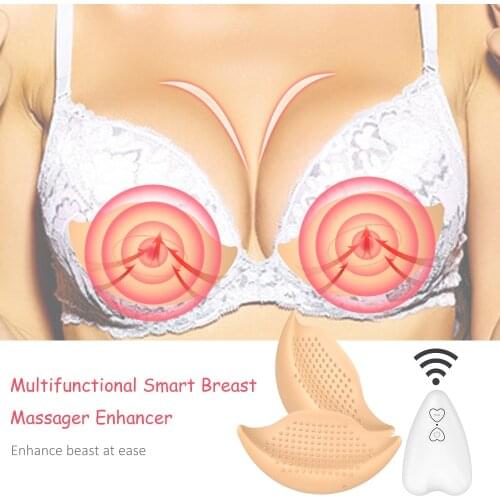 Wireless Breast Massager Electric Vibration Bust Lift Enhancer Machine Remote Control for Chest Enlargement Women Anti Sagging