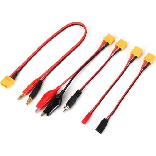2019 HXT 4mm to Six XT60 Female Power Distribution Lead Connector for Multi-Rotor Multi Charging Plug Cable for RC Quadcopter