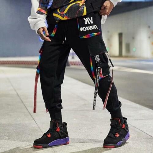 2021 Mens Cargo Pants Fashion Oversized Hip Hop Wide Leg Pants Straight Leg Pants Trousers Streetwear Sweatpants Men Clothing