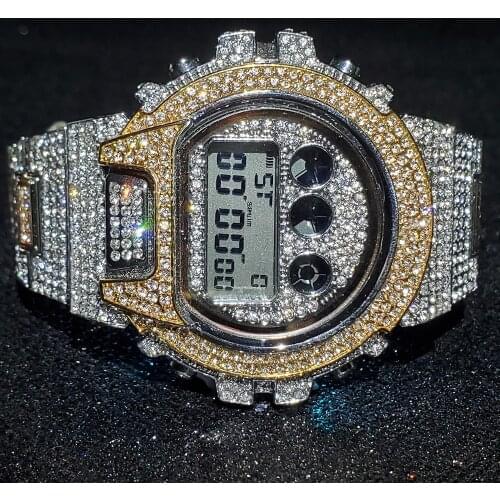 Hip Hop MISSFOX Top Brand Luxury Automatic Date Men Digital Wrist Watch Multi-Function AAA Iced Out Wrist Watch for Men Jewelry