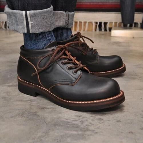 Mens Retro Multiple Buckle Retro Ankle Boots-Black Friday Brogue Shoes Spring Vintage Classic Male Casual