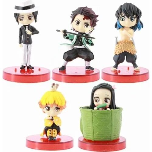 Anime Demon Slayer Figure Kanroji Nezuko Action Figures Muzan Zenitsu Inosuke Figurine PVC Collection Model Toy Kimetsu No Yaiba