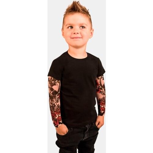Toddler Baby Kids Boys T-Shirt with Mesh Tattoo Printed Sleeve Floral Tee Tops Infant Baby T-Shirt Tops baby kleding jongen new