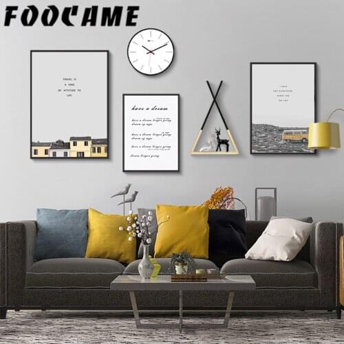 Bus Travel Landscape Painting Nordic Canvas Print Wall Art Motivational Poster Home Decoration Pictures Living Room Bedroom