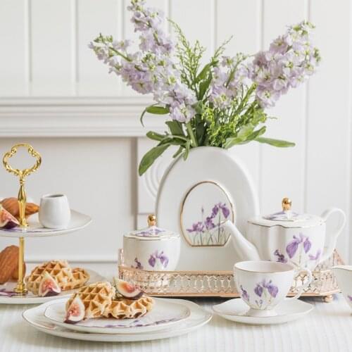 British afternoon tea bone china coffee cup, European-style compact and luxurious exquisite ceramic tea set, smooth and delicate