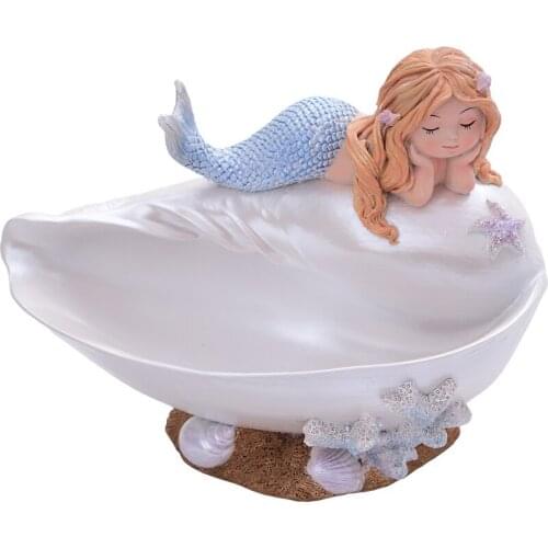 Beautiful mermaid desktop storage box decoration Jewelry Box Mediterranean style shell decoration Small items storage