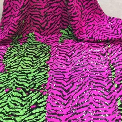 LASUI Beautiful Fluorescent color 5mm sequins embroidery mesh stread brilliant lace fabric diy for evening Dress fabric W0075