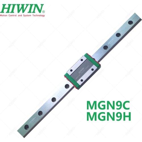 Free Shipping Alloy Steel HIWIN MGN9C MGN9H slide block with 9mm MGN9 linear guide rail From 100 to 500mm for 3d printer CNC