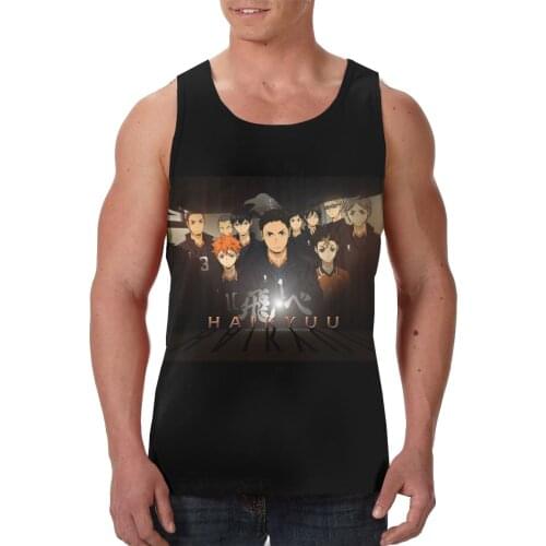 Haikyuu Gym Tank Top Men Fitness Clothing Mens Bodybuilding Tank Tops Summer Gym Clothing for Male Sleeveless Vest Shirts
