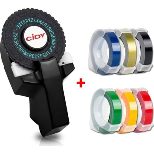 CIDY Mini Portable Printer for MOTEX E101 label printer with 9mm label Tape Embossing 3D Labeller DYMO Typewriter