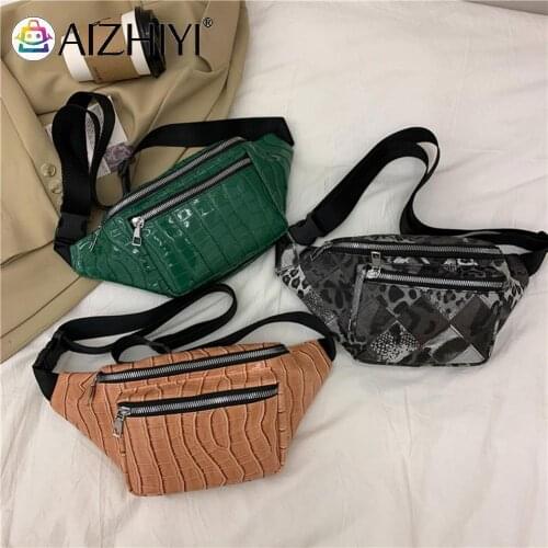 Fashion Women PU Leather Solid Color Stone Pattern Shoulder Messenger Bag Casual Ladies Small Handbags Purse Waist Packs