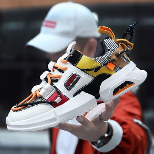 New Casual Sneakers Men Fashion Walking Shoes Super Stable Platform Chaussures Breathable Mesh Zapatos High Quality Catwalk Shoe