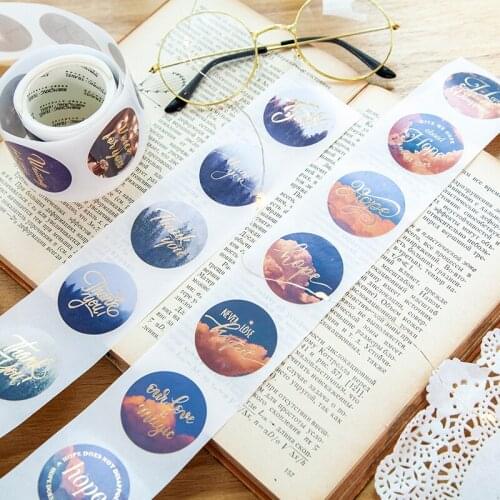 Spring Ins Style Envelop Sealing Decorative Round Stickers Foil Prited For Scrapbooking Cell Cover Student Stationery Album DIY