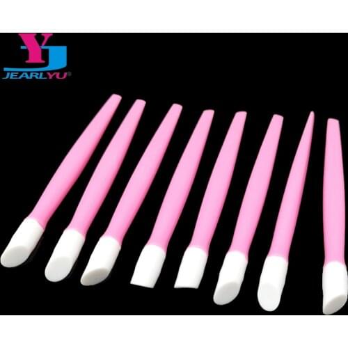 New Style 20Pcs/lot cuticle remover Pink Quartz Head Scrubs Stone Cuticle Stick Pen Spoon Nail Art Pusher Cut Manicure Care Tool